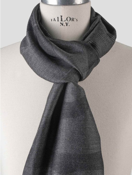 Isaia Isaia Gray Cashmere Silk Scarf Gray 001