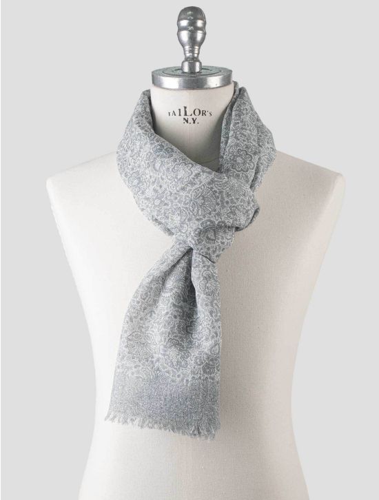 Isaia Isaia Gray Cotton Linen Scarf Gray 000