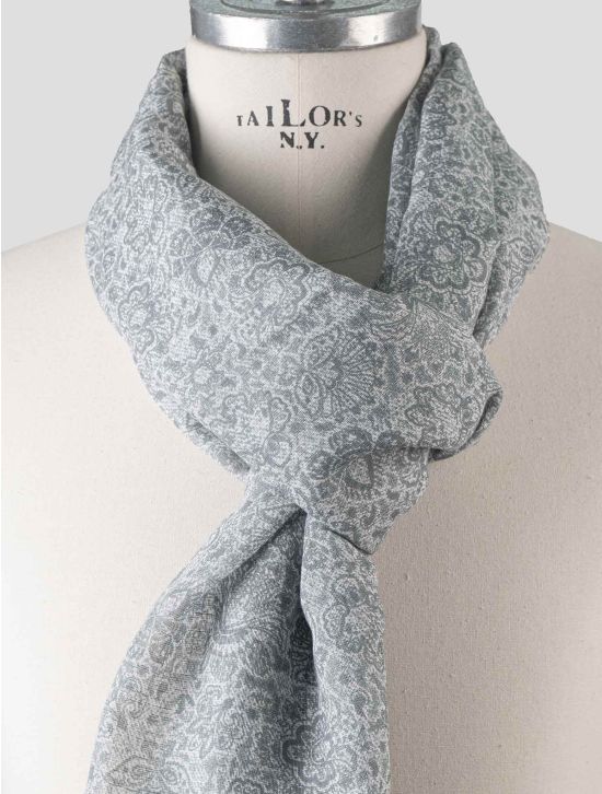 Isaia Isaia Gray Cotton Linen Scarf Gray 001