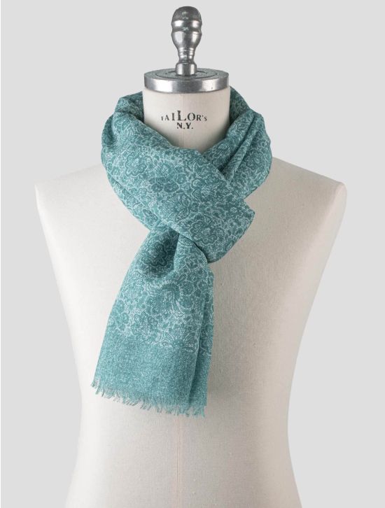 Isaia Isaia Green Cotton Linen Scarf Green 000