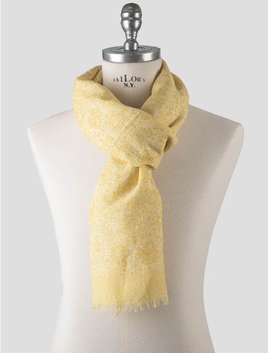 Isaia Isaia Yellow Cotton Linen Scarf Yellow 000