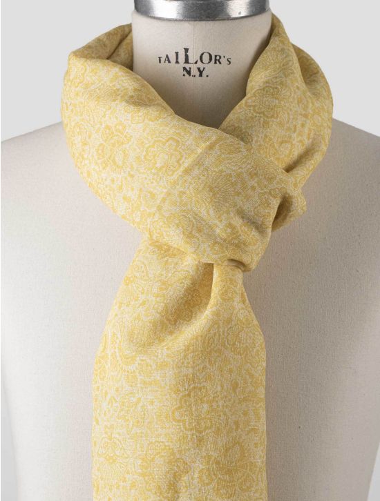 Isaia Isaia Yellow Cotton Linen Scarf Yellow 001