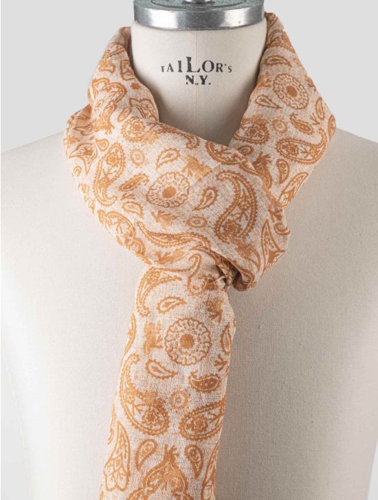 Isaia Isaia Orange Cotton Linen Scarf Orange 001