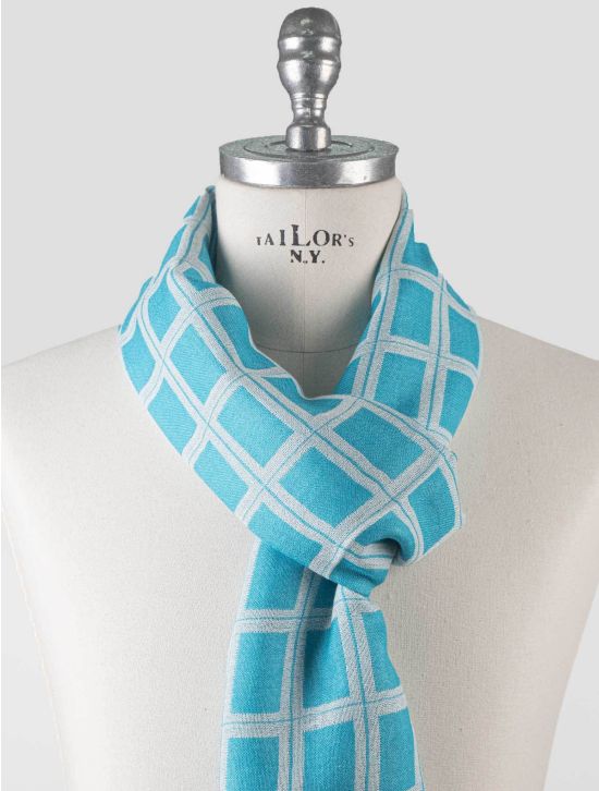 Isaia Isaia Light Blue Cashmere Silk Scarf Light Blue 001