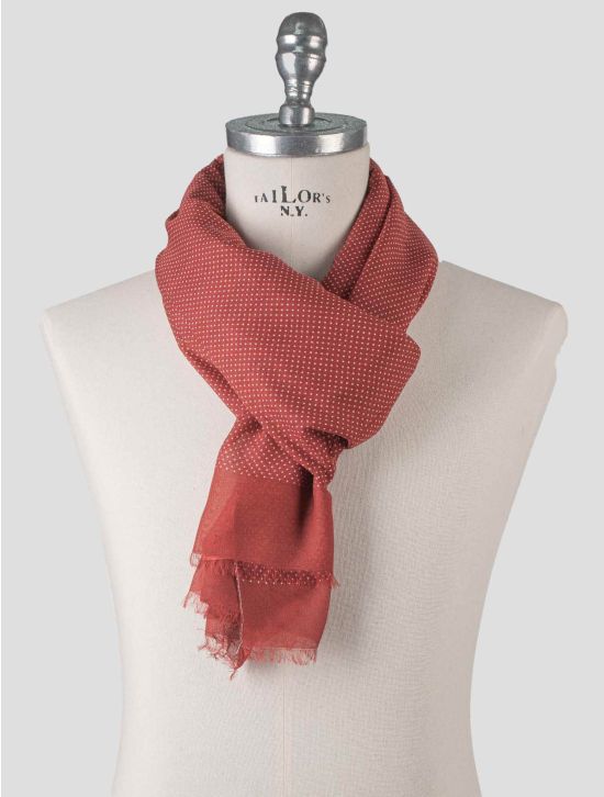 Isaia Isaia Red Cotton Silk Scarf Red 000