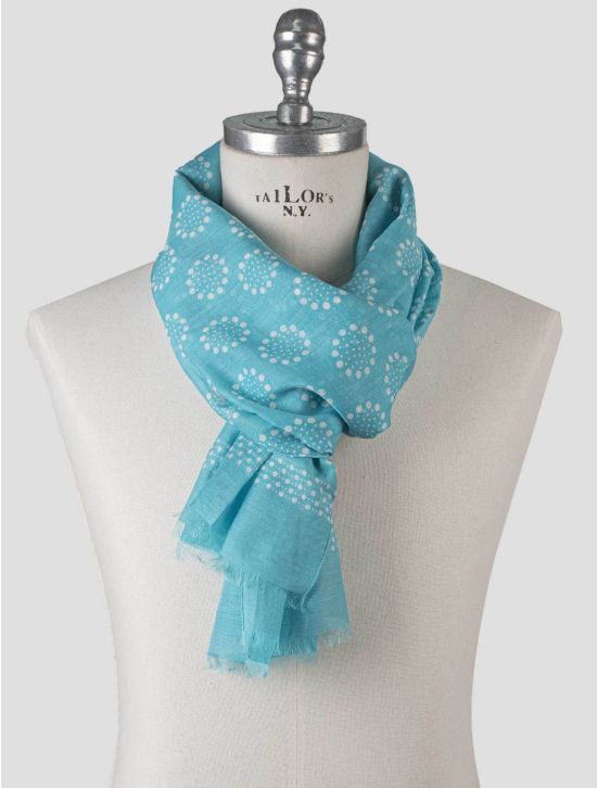 Isaia Isaia Light Blue Cotton Silk Scarf Light Blue 000