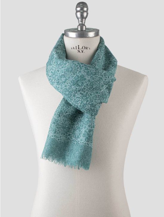 Isaia Isaia Green Cotton Linen Scarf Green 000