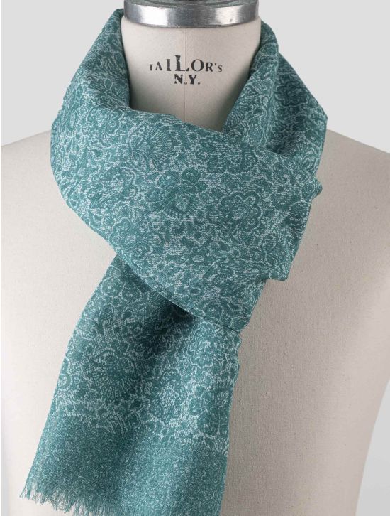 Isaia Isaia Green Cotton Linen Scarf Green 001