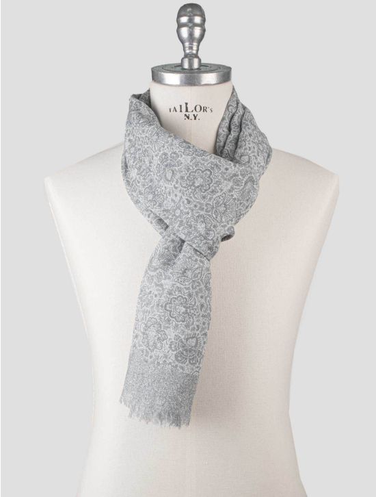 Isaia Isaia Gray Cotton Linen Scarf Gray 000