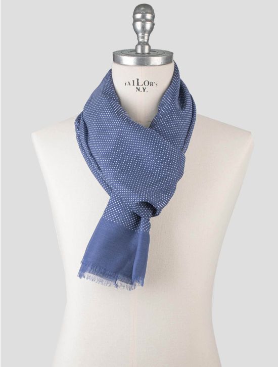 Isaia Isaia Blue Cotton Silk Scarf Blue 000