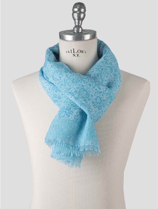 Isaia Isaia Light Blue Cotton Linen Scarf Light Blue 000