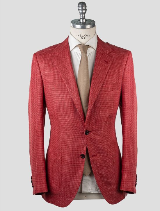 Kiton Kiton Red Cashmere Linen Silk Blazer Red 000