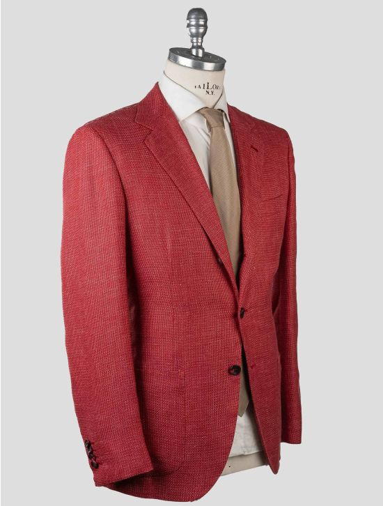 Kiton Kiton Red Cashmere Linen Silk Blazer Red 001