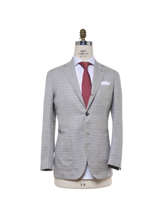 Kiton KITON Light Gray Cashmere Linen Silk Blazer Light Gray 000