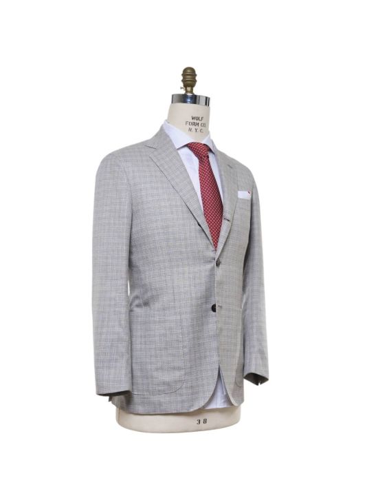 Kiton KITON Light Gray Cashmere Linen Silk Blazer Light Gray 001