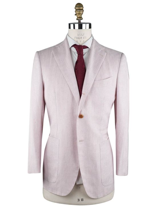 Kiton Kiton Violet White Linen Cashmere Silk Blazer Violet / White 000