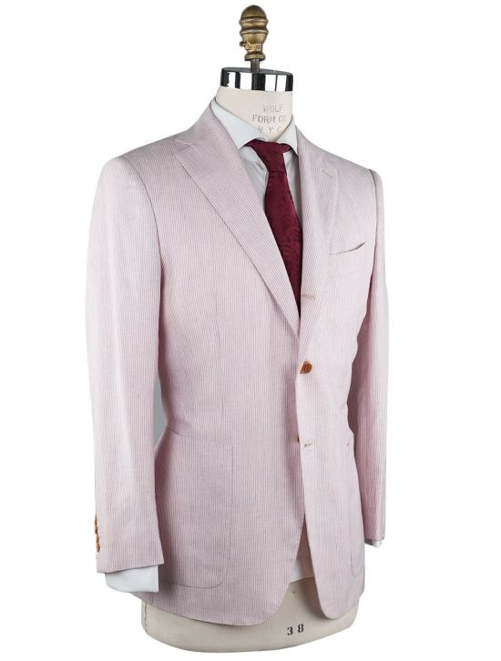 Kiton Kiton Violet White Linen Cashmere Silk Blazer Violet / White 001