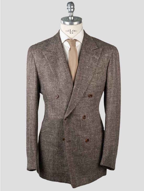 Kiton Kiton Brown Silk Cashmere linen Blazer Brown 000