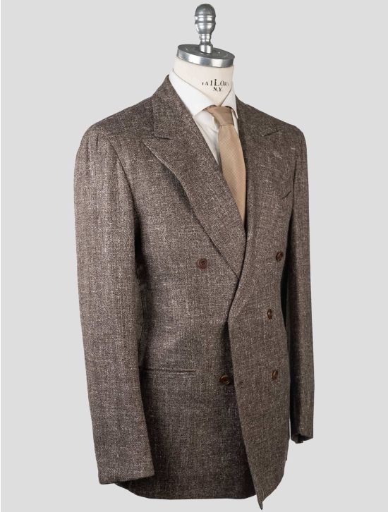 Kiton Kiton Brown Silk Cashmere linen Blazer Brown 001