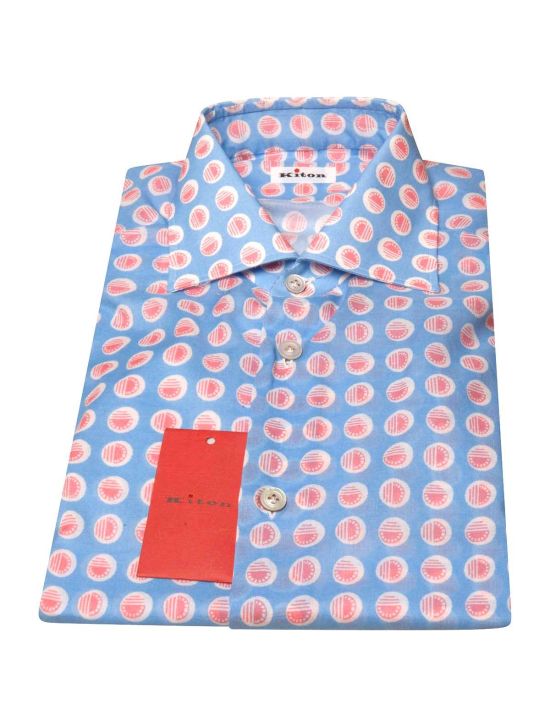 Kiton KITON Light Blue Pink Cotton Shirt Light Blue/Pink 000