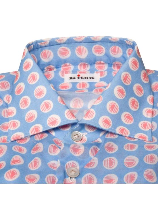 Kiton KITON Light Blue Pink Cotton Shirt Light Blue/Pink 001