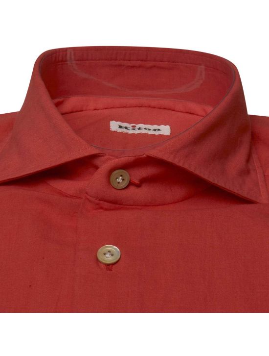 Kiton KITON Red Cotton Linen Shirt Red 001