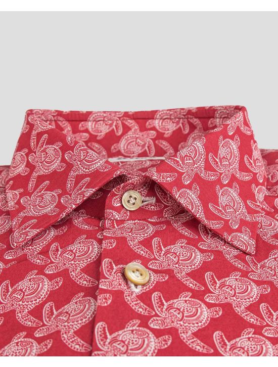 Kiton KITON Red White Cotton Shirt Red/White 001