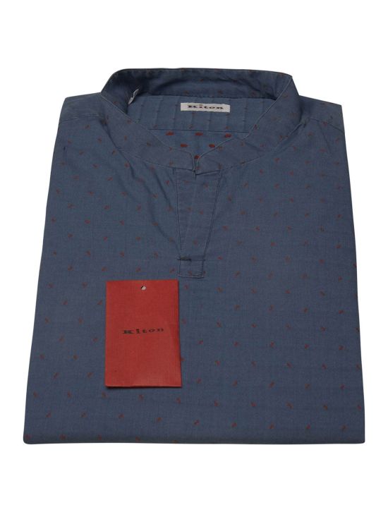 Kiton KITON Blue Red Cotton Korean Shirt Blue/Red 000