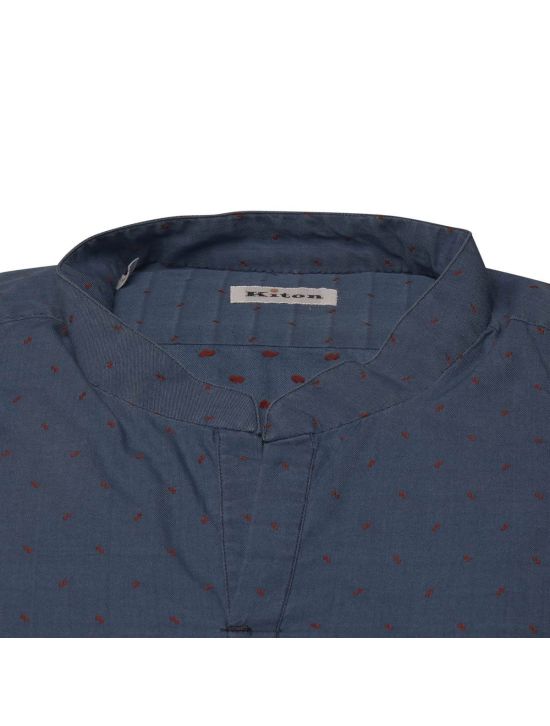 Kiton KITON Blue Red Cotton Korean Shirt Blue/Red 001