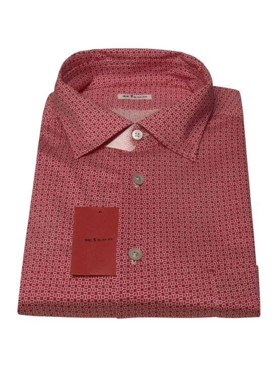 Kiton Kiton Fuchsia White Cotton Shirt Fuchsia / White 000