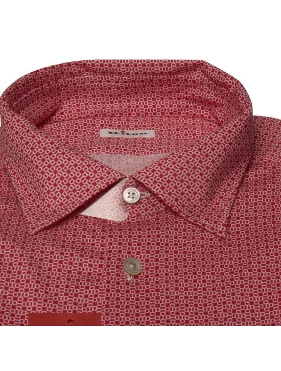 Kiton Kiton Fuchsia White Cotton Shirt Fuchsia / White 001