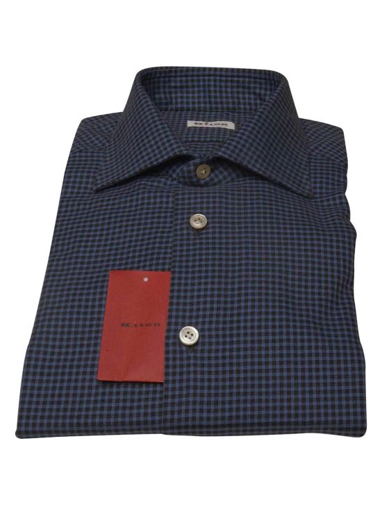 Kiton Kiton Blue Black Cotton Shirt Blue / Black 000