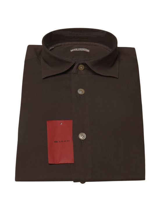 Kiton KITON Brown Cotton Shirt Brown 000