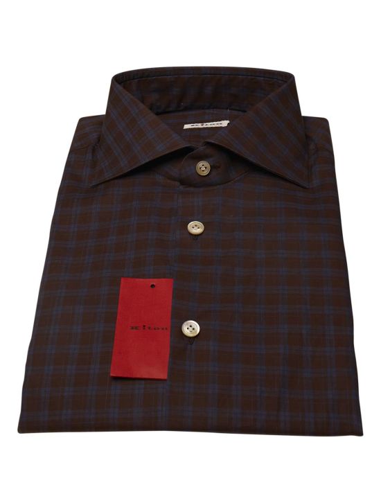 Kiton KITON Blue Brown Cotton Shirt Blue/Brown 000