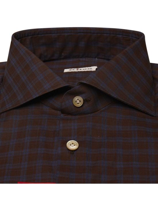 Kiton KITON Blue Brown Cotton Shirt Blue/Brown 001