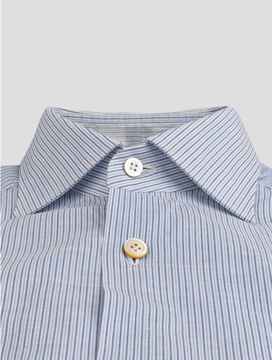 Kiton Kiton Light Blue Cotton Linen Shirt Light Blue 001