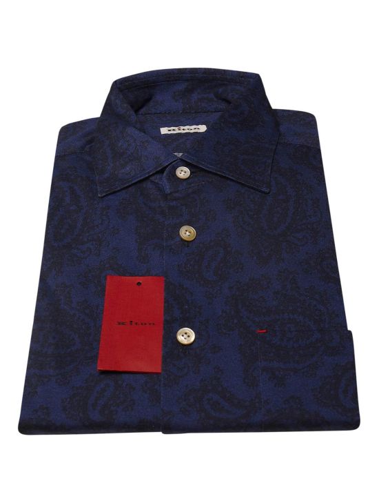 Kiton KITON Blue Black Cotton Shirt Blue/Black 000