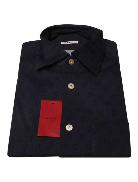 Kiton KITON Black Blue Cotton Shirt Black/Blue 000