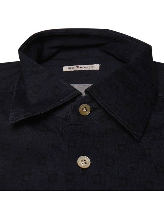 Kiton KITON Black Blue Cotton Shirt Black/Blue 001