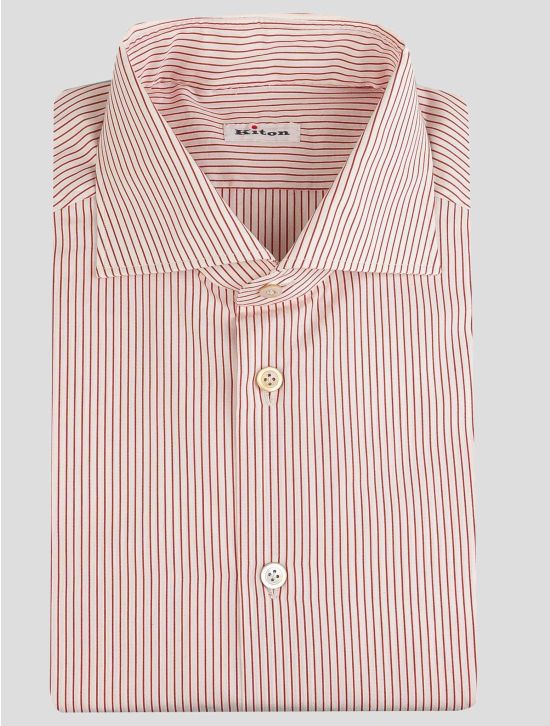 Kiton Kiton Red White Cotton Shirt Red / White 000