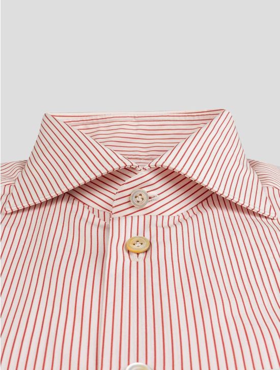 Kiton Kiton Red White Cotton Shirt Red / White 001