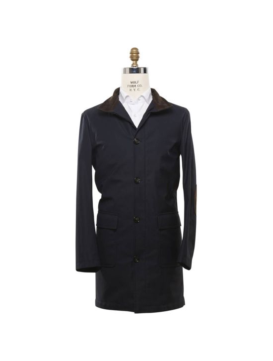 Kiton KITON Blue Wool Pa Silk Coat Blue 000