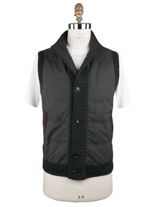 Kiton KITON Green Wool Pa Silk Gilet Green 000