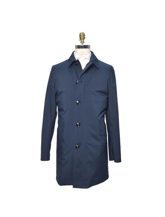 Kiton KITON Blue Pl Pu Overcoat Blue 000