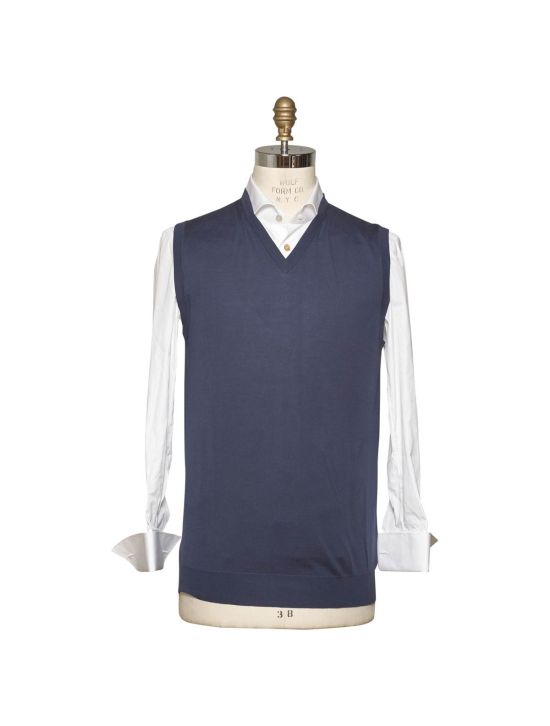 Kiton KITON Blue Cotton Gilet Blue 000