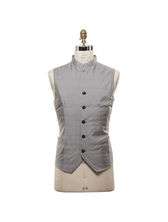 Kiton KITON Gray Silk Gilet Gray 000