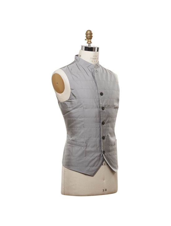 Kiton KITON Gray Silk Gilet Gray 001