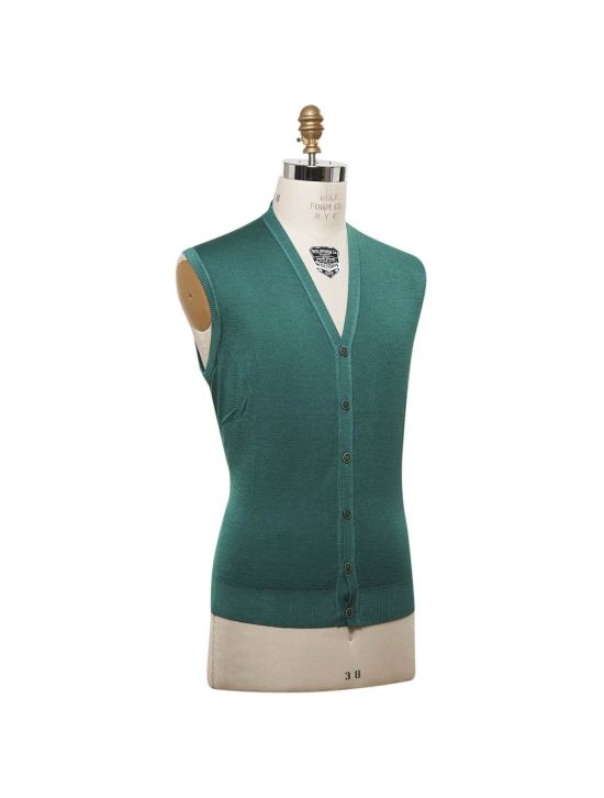 Kiton KITON Green Cashmere Silk Gilet Green 001