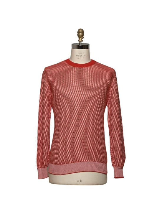 Kiton KITON Red White Cotton Sweater Crewneck Red/White 000