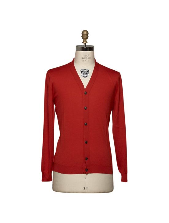 Kiton KITON Red Cashmere Silk Cardigan Red 000